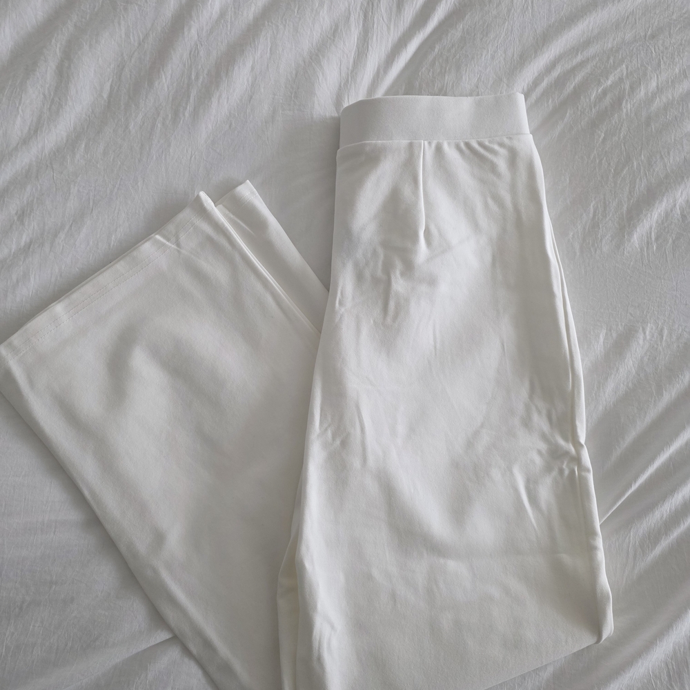 Wide Leg Women’s Pants in White - Sleek Comfort